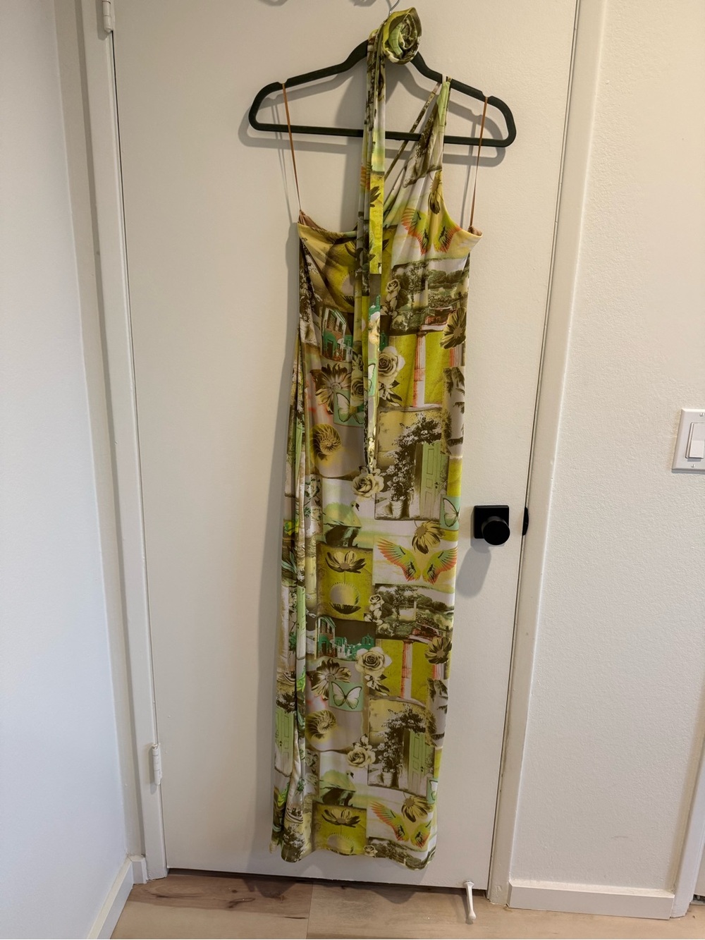 AFRM Yellow-Green Floral & Scenic Maxi Dress